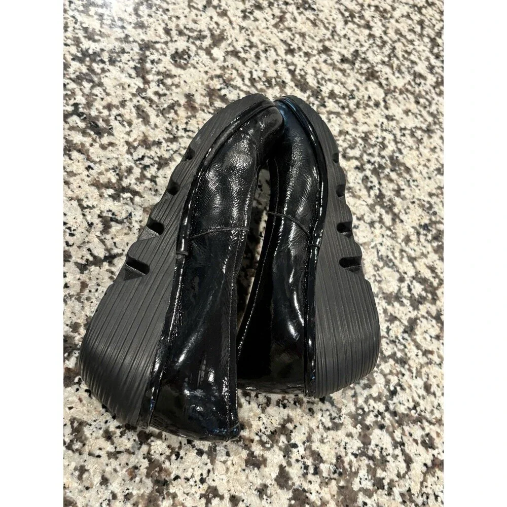 Fly London Yoni Shoes Women’s EU 36 Black Patent Leather Wedge Heel‎ Slip On